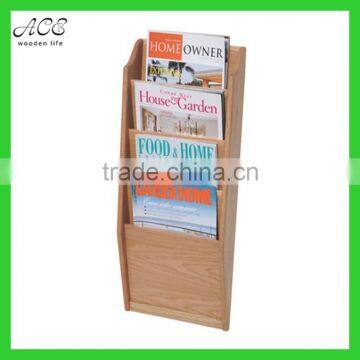 Wooden wall magazine rack