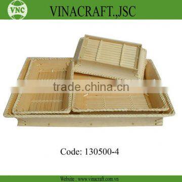 Rectangular fashion bamboo sushi tray