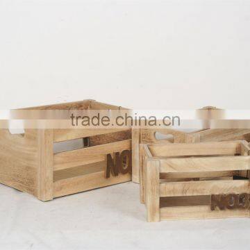 Vintage Antique Wooden Apple Crates Wood Storage Box With Handle Wholesale photo-2