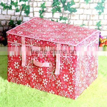 N486 Good Quality Custom Printed Non Woven Coated Water Proof Foldable Storage Box Polka Dot Bin photo-2