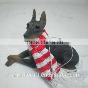 Mini Resin Doberman Dog Christmas Hanging Decoration photo-2