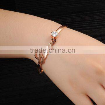 New Design Lady Jewelry Love Bracelet Rose Gold Color Titanium Steel Bracelet Bangle photo-4