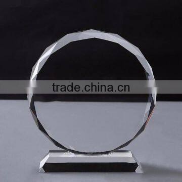 Custom logo round shape china crystal trophy for sale