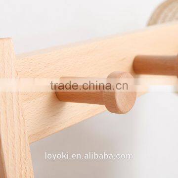 Solid Beech Wood Coat Rack Hat Purse Display Stand With Shoe Bench Entry Way Coat Rack photo-5