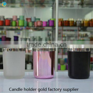 Rose Gold Electroplated Glass Frosted Sprayed Jar Candle photo-5