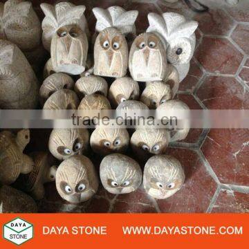 Natural Boulder Stone Owl