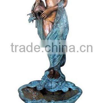 Landscape Garden Decorations Bronze Metal Woman Pouring Water Statue photo-3