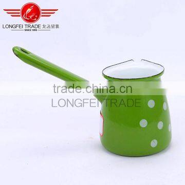 OEM Enamel Ceramic Coffee Jug Coffee Pot Coffee Warmer With Long Handle photo-3