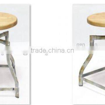 USA vintage industrial antique metal with wood chairs MX-2182