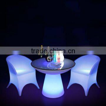 Popular Fashionable Led Luminous Round Bar Table and Chairs Stool Sets photo-2