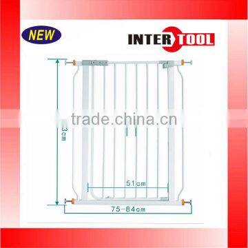Safety Gate Wide Baby Walk Thru Door Pet Fence Dog Child Sturdy Steel White NEW