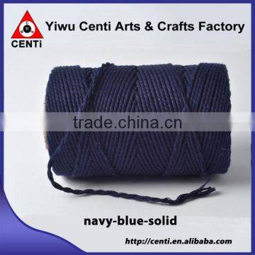 Factory sale navy blue solid cotton twine solid colour bakers twine