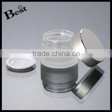 20g Frosted Glass Jars Metal Lids for Skin Care Cream OEM Logo photo-2