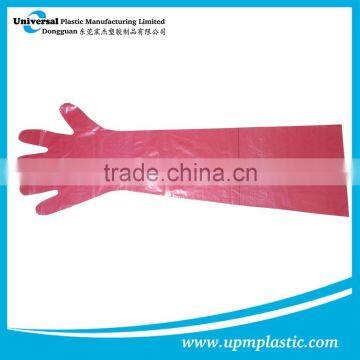 Eco-friendly Disposable plastic LDPE long sleeves Veterinary gloves