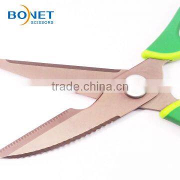 S52033T 9" Meat Cutting Tool Titanium Coating Kitchen Scissors With Plastic Handle photo-4