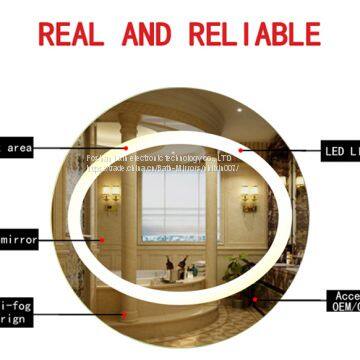 Smart bathroom mirror , digital oval bathroom mirror with light for hotel decrovating