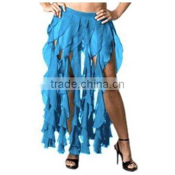 New arrival belly dance tribal costumes,women sexy wave tassel chiffon belly dance skirt