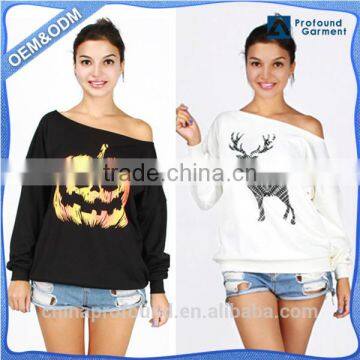 Long Sleeve Sweatshirts For Women Wholesale Women Off Shoulder Sweatshirt