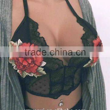 Sexy Underwear Woman Transparent Nighty Photos Lingerie Sexy Bra and Panty New Design Sexy Net Bra Flower Embroidery Bra