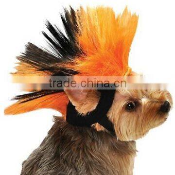 Pet Punk Halloween Costume Orange Dog Mohawk Wig