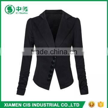 Latest Design Pure Pink Color Multi Buttons Ladies Slim Fit Blazer photo-3