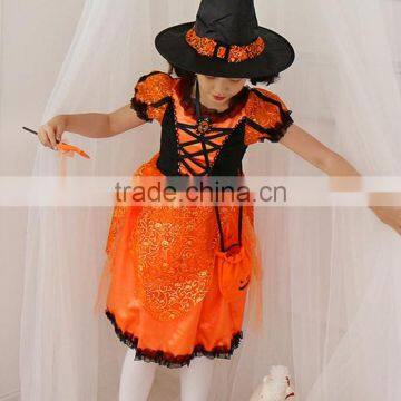 MGOO 2015 Popular Kids Halloween Costumes For Girl Pumpkin Dress For Kids Prom Party Dress TT001 photo-4