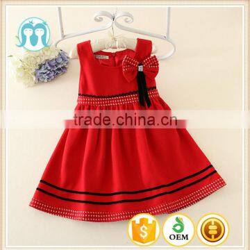 Red woolen girls' dress for infant baby winter dresses sleeveless dress for winter