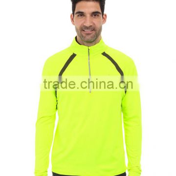 Raglan Long Sleeve Half Zip Pullover Jacket Safety Yellow Men's Dry Fit Performance T Shirt Plain bright colored sweatshirt