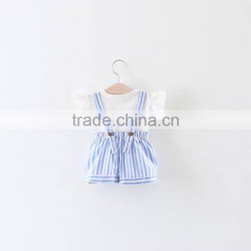 Korean Style Baby Soft Cotton Shirt Matching Suspender Short Pants Little Girl Children's Clothing photo-2