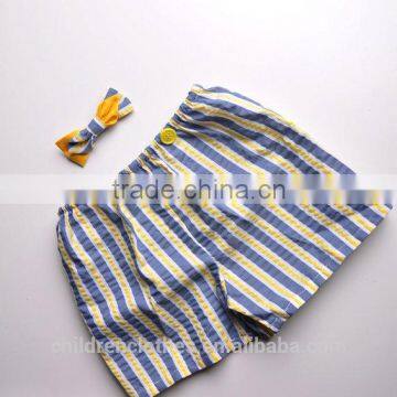 Wholesale Latest Designs Summer Baby Clothes Colorful Seersucker Fashion Cute Icing Boutique Shorts