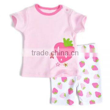 Short Sleeve t Shirt+short Pants Red Color Traditional Baby Girls Clothing Sets photo-2