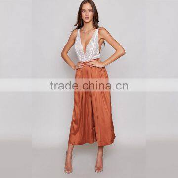 Newest Spring Summer Satin Wide Leg Floaty Pants for Women photo-2