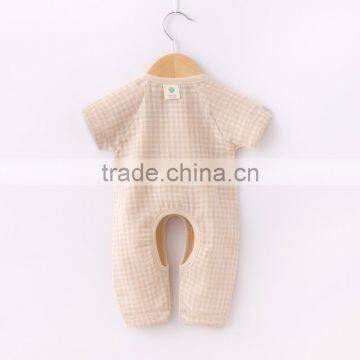Wholesale Quality Baby Clothing Organic Cotton Onesie Baby Romper Plaid photo-2