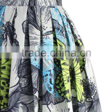 2016 Guangzhou Shandao New Fancy Design Summer Fashion Ruffle Umbrella Printed Chiffon Sexy Half Skirt Girls photo-3