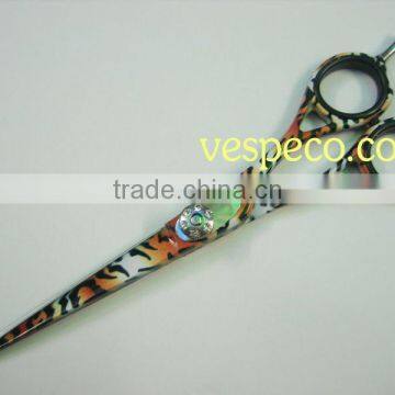 Animal print salon scissor