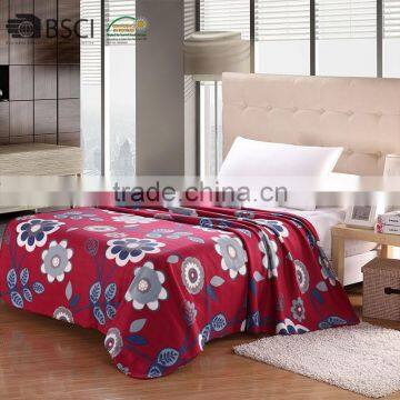 100% polyester printed polar fleece throw and blanket