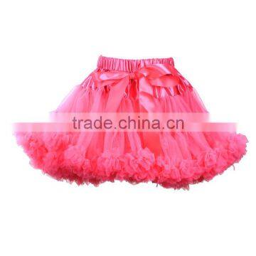 latest baby girl's ruffled adorable design floral chiffon fluffy solid color fashionabe skirt