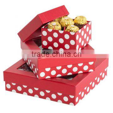 Chocolate Gift Boxes Rigid Window Box Dots