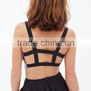 Tie-Dye Caged Crop Top Ladies Wholesale Crop Tops photo-4