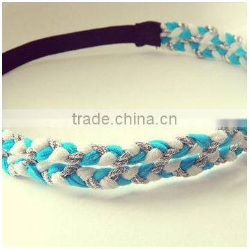 Elegant Girls Colorful Fabric Knitted Braided Headband Rhinestone headband Elastic Stretchable Hairband accessories for women