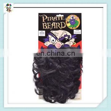 Black Captain Caribbean Pirate Long Wavy Party Fake Beard HPC-0383