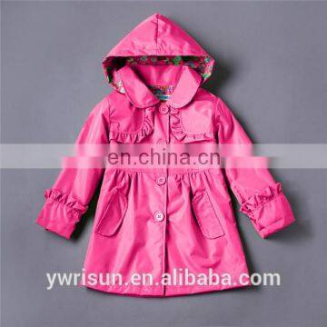 Hot Sale Red Waterproof Raincoat Wholesale Nylon Custom Kids Jacket