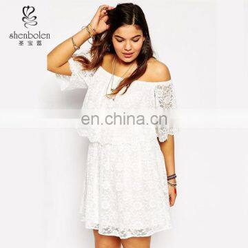 Plus Size Cold Shoulder Dress In Gypsy Lace For Fat Women