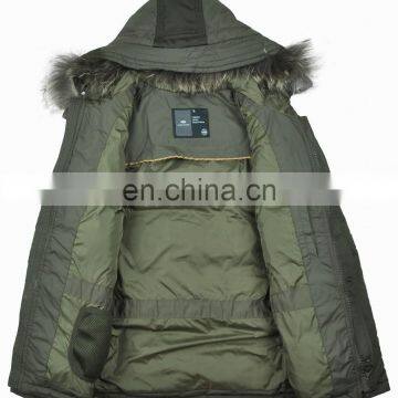2017 Lastest Fashion Army Style Handsome Hooded Big Fur Down Jacket photo-2