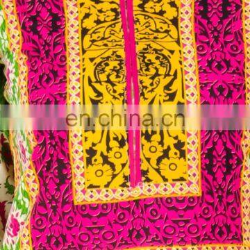 Designed in Floral & Triple Print on Yoke 100% Cotton Knee Length Lady Kurti photo-3