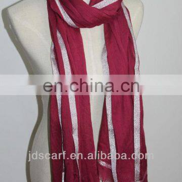 wholesale glitter shawls modal scarf 93%modal &7%filmentary silver solid color SDV-005