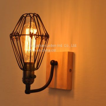 Wood & Iron material Wall Lamp