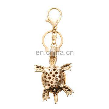Wholesale Fashion Gold Plating White&pink Rhinestone Key Chain Turtle Jewelry photo-2