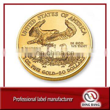 Professional OEM Metal Crafts High Precision Custom Made USA Souvenir Double Side Embossed Design Round Gold Coin