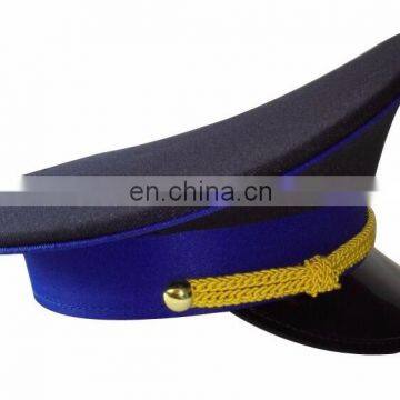 navy blue color men's dress peak cap